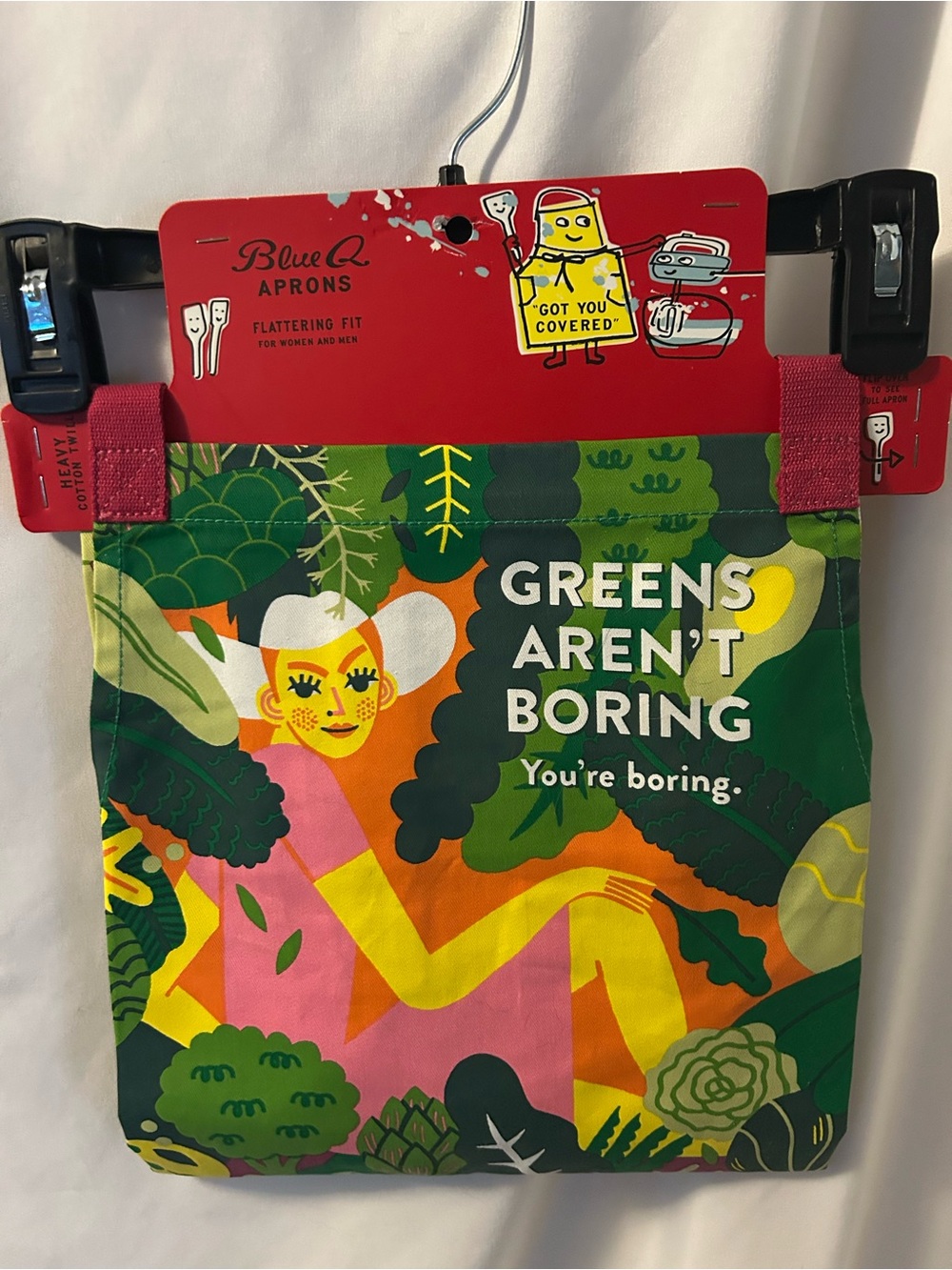 Blue Q Adult Apron - Greens Aren't Boring - Green Multi